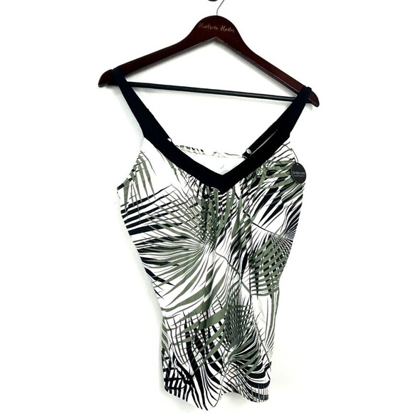 New Coco Reef Women Sz 34DD Core V Neck Bra Sized Tankini Top Endless Palm E2 - Picture 4 of 12